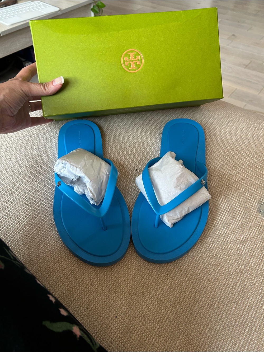 NWT TORY BURCH KIRA padded flip flops.